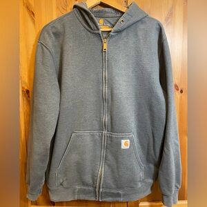 Carhartt full-zip hoodie Sweatshirt Original Fit Gray workwear Mens Large